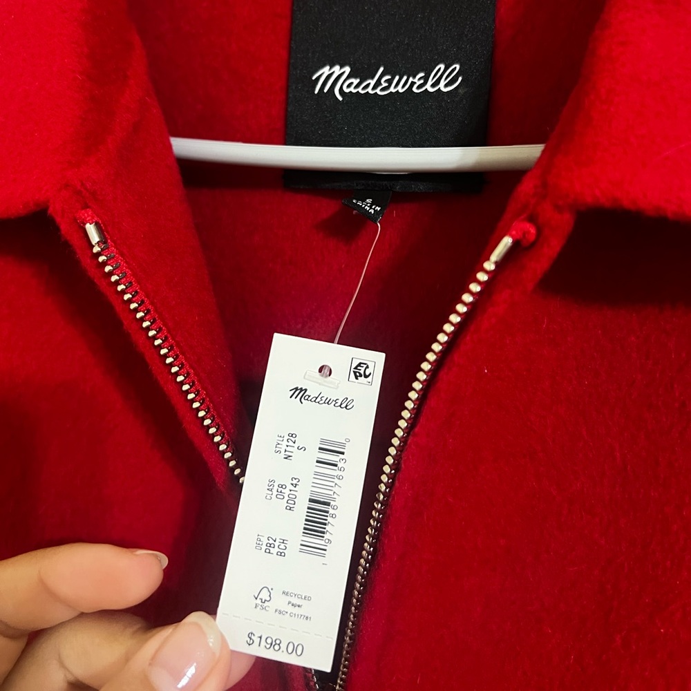 Madewell  Red Wool Jacket